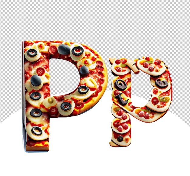 PSD le design des lettres pp pizza