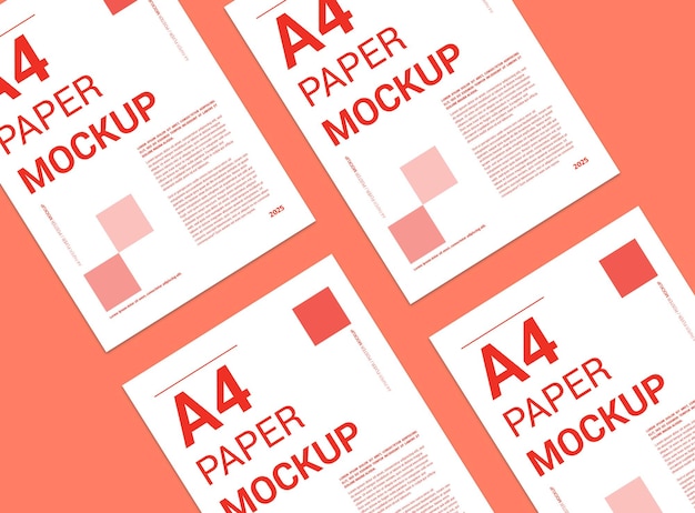 Design minimale per mockup di pagine A4