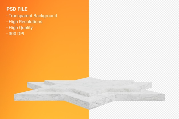 Design minimalista de pódio de mármore em renderização 3d isolado