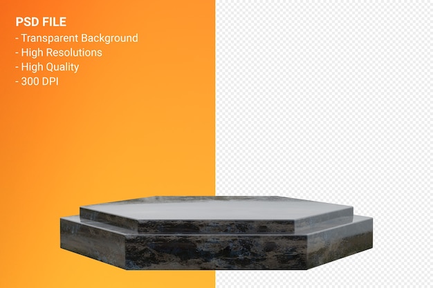 Design minimalista de pódio de mármore em renderização 3d isolado