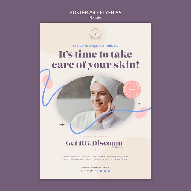 Design minimalista del poster di bellezza