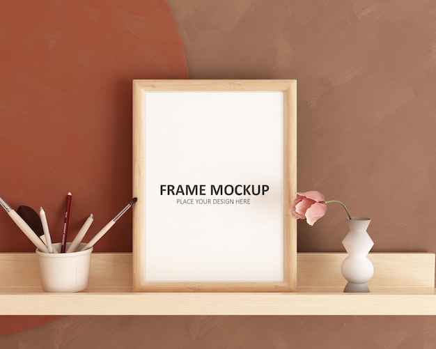 Design minimalista di mockup di poster nel rendering 3d