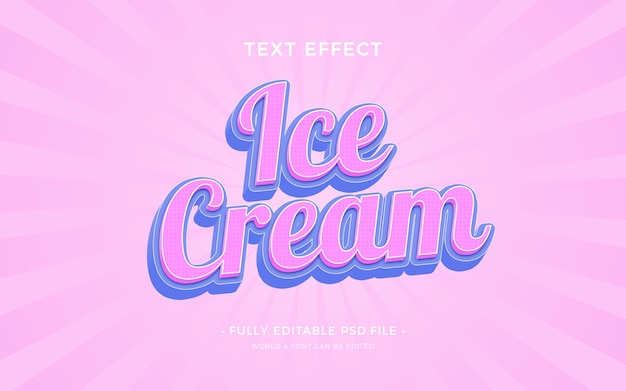 Design mit Eiscreme-Texteffekt