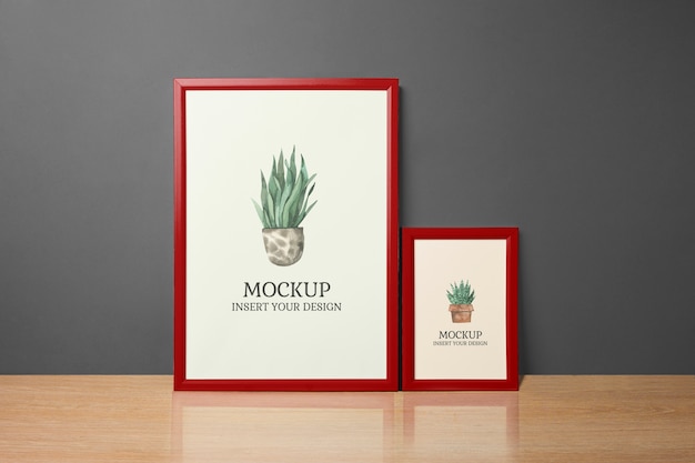Design mock-up con cornice rossa