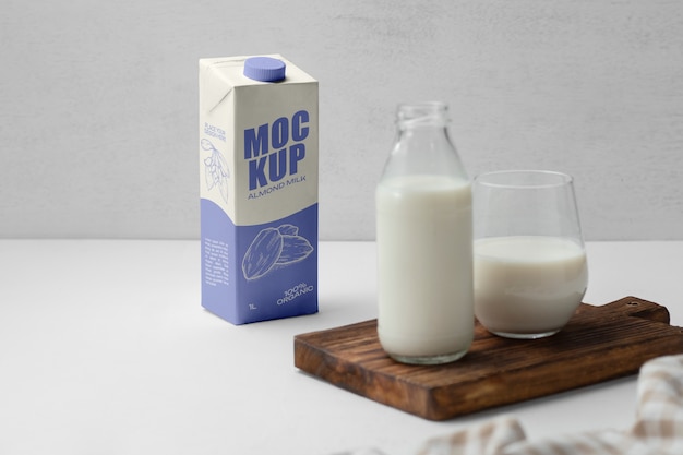Design mock-up del cartone del latte
