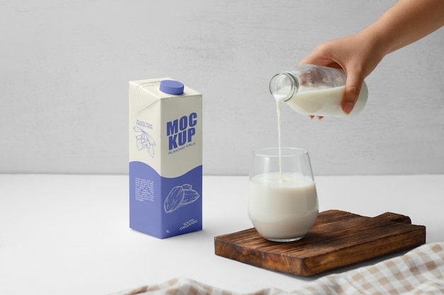Design mock-up del cartone del latte