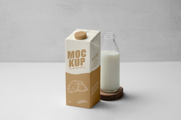 Design mock-up del cartone del latte