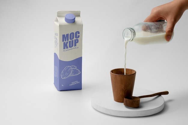 Design mock-up del cartone del latte
