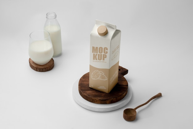 Design mock-up del cartone del latte