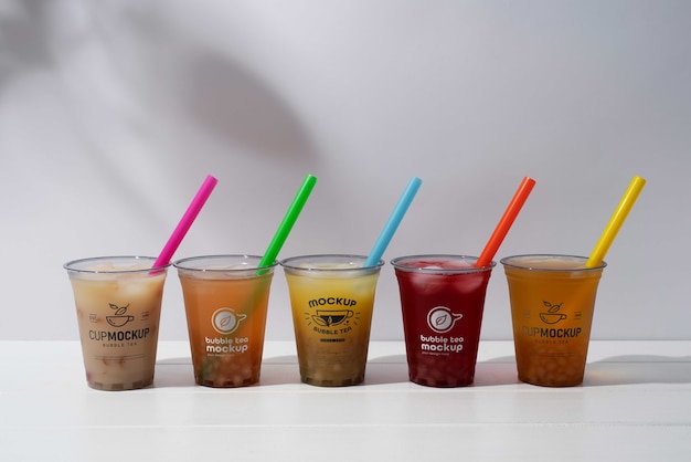 Design mock-up del contenitore per bevande Bubble tea