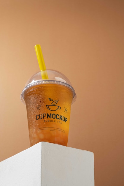 Design mock-up del contenitore per bevande Bubble tea