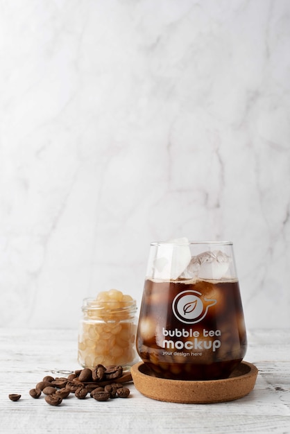 Design mock-up del contenitore per bevande Bubble tea