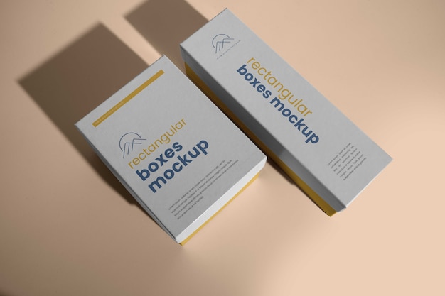 Design mock-up della scatola rettangolare