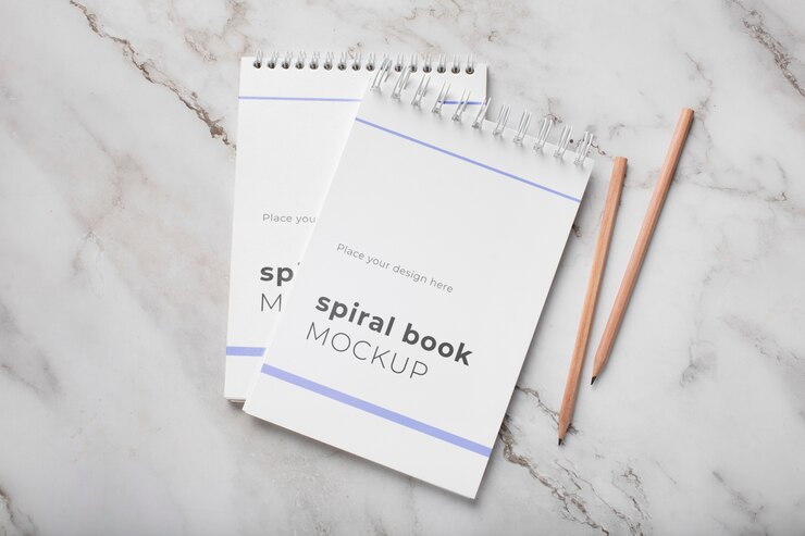 PSD design mock-up per quaderno a spirale