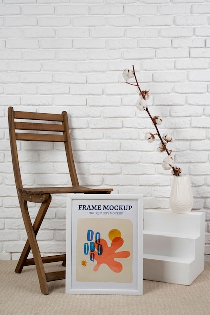 Design mock-up per telaio interno con sedia