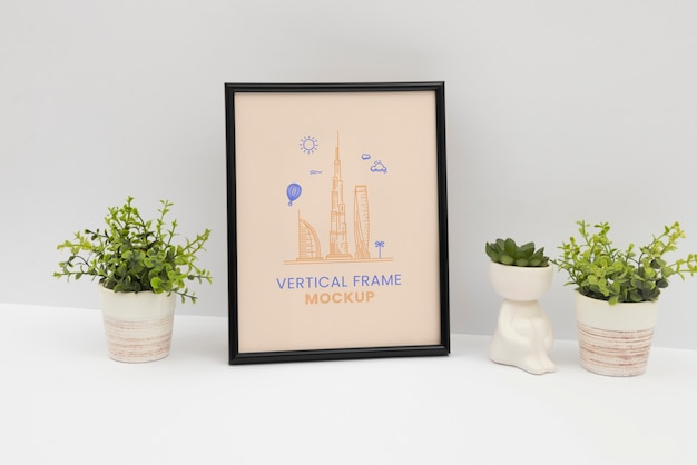 Design mock-up per telaio verticale con pianta
