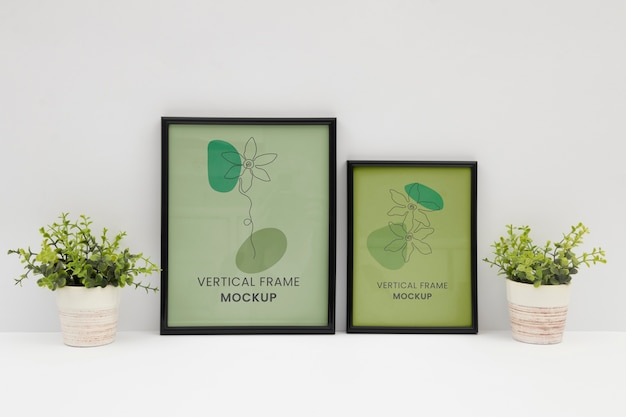 Design mock-up per telaio verticale con pianta