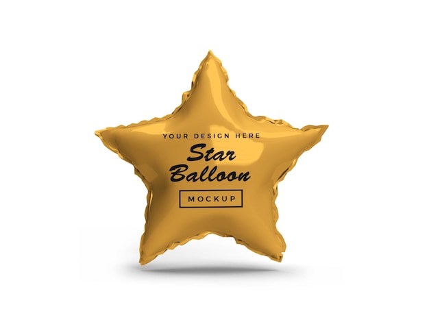Design mockup 3D con palloncino a forma di stella