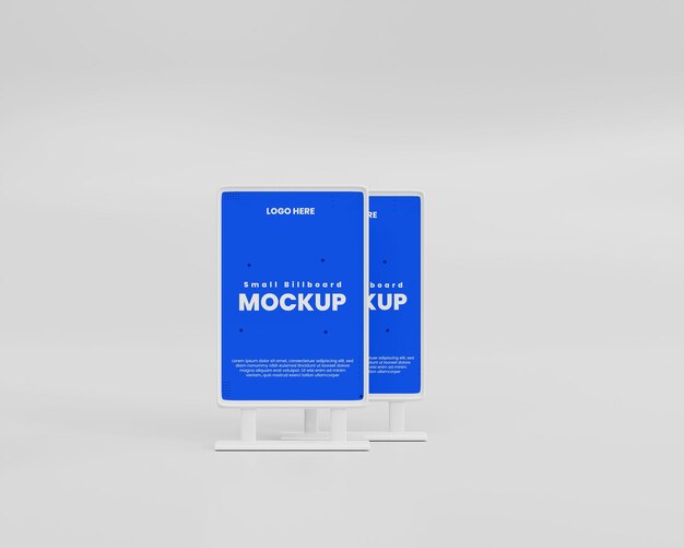 Design mockup 3D per cartelloni pubblicitari di piccole dimensioni