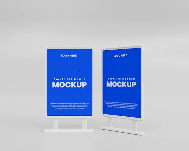 Design mockup 3D per cartelloni pubblicitari di piccole dimensioni
