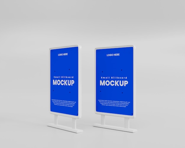 Design mockup 3D per cartelloni pubblicitari di piccole dimensioni