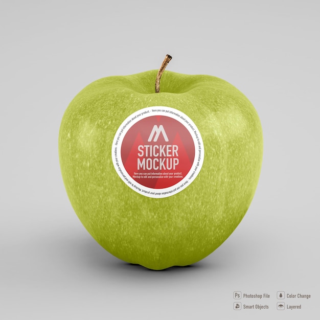 Design mockup adesivo Apple isolato