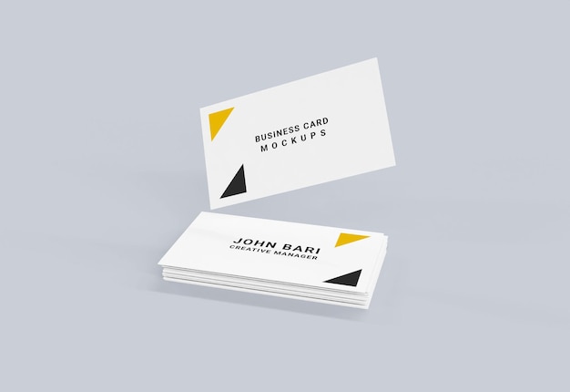 Design mockup biglietto da visita volante minimo su sfondo bianco