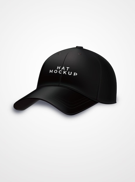 design mockup con logo in rilievo con cappello nero