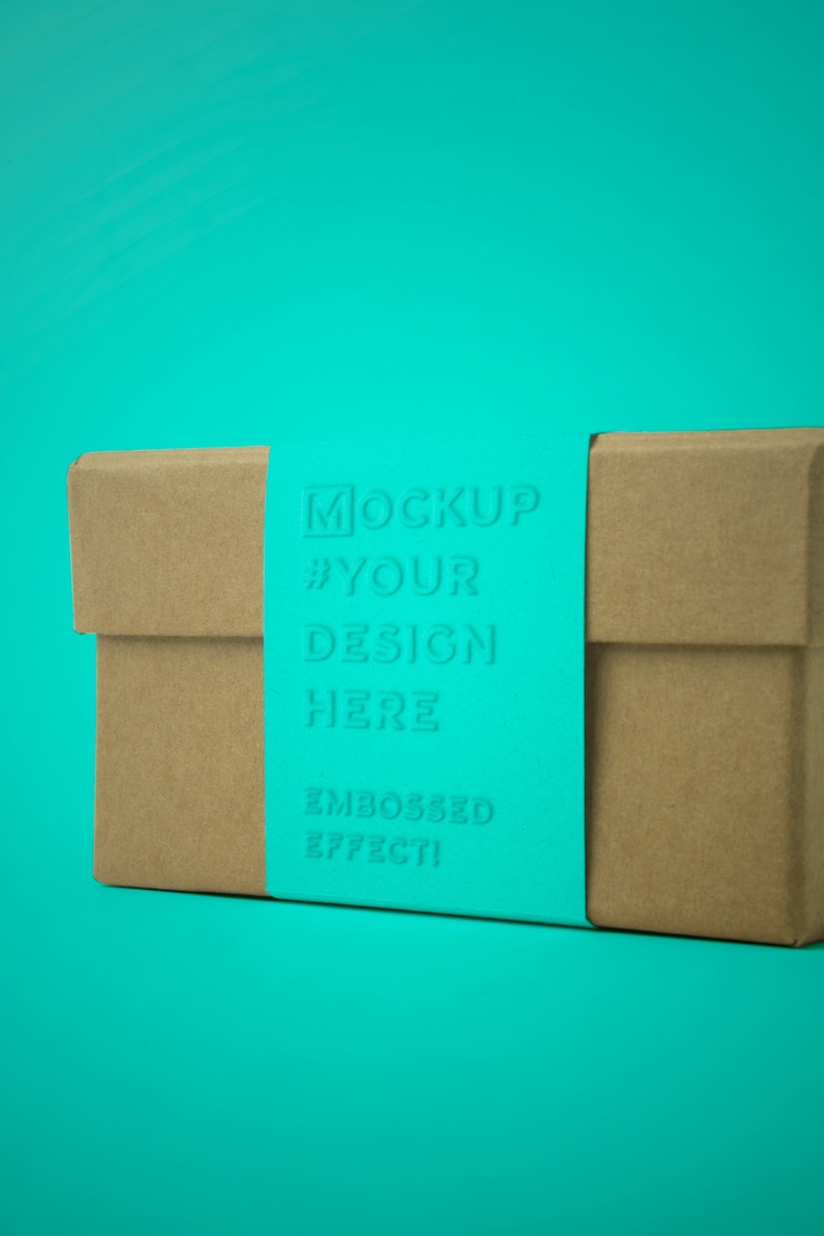 PSD design mockup con scatola in rilievo con fascia addominale