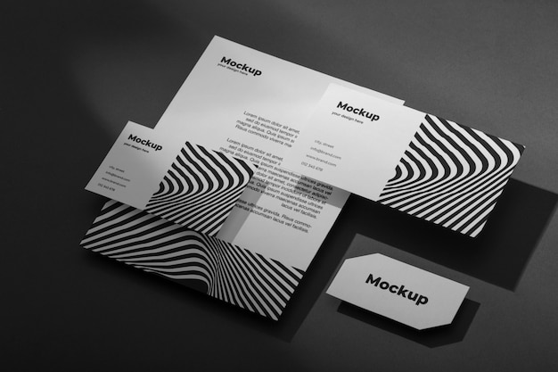 Design mockup con stampa ottica di cancelleria