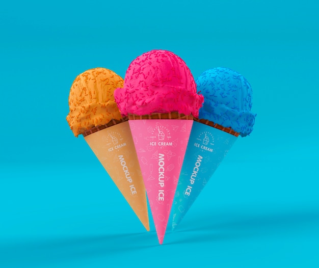 Design mockup cono gelato