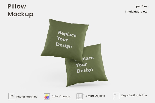 Design mockup cuscino quadrato Psd Premium