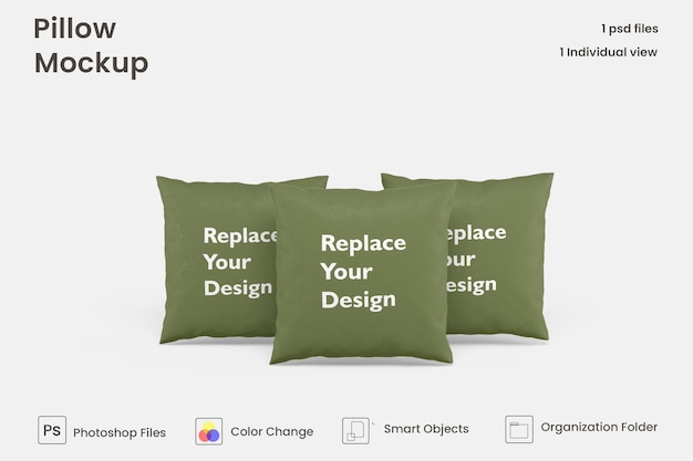 Design mockup cuscino quadrato Psd Premium