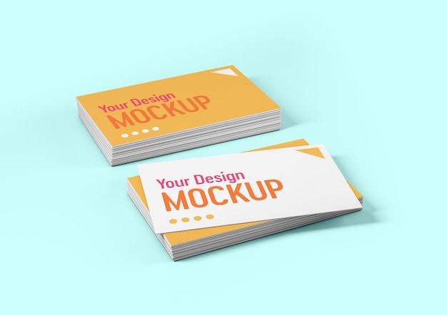 Design mockup di biglietti da visita a due pile