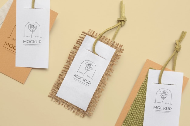 Design mockup di etichette in carta ecologica