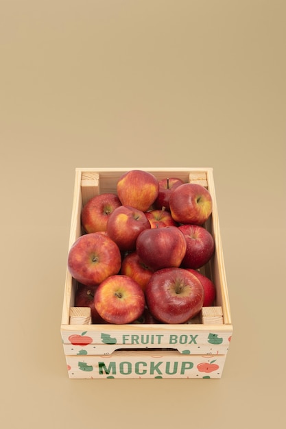 Design mockup di scatola di frutta fresca