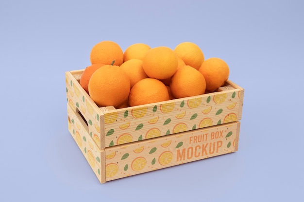 Design mockup di scatola di frutta fresca