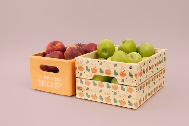 Design mockup di scatola di frutta fresca