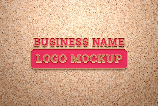 Design mockup effetto logo in sughero