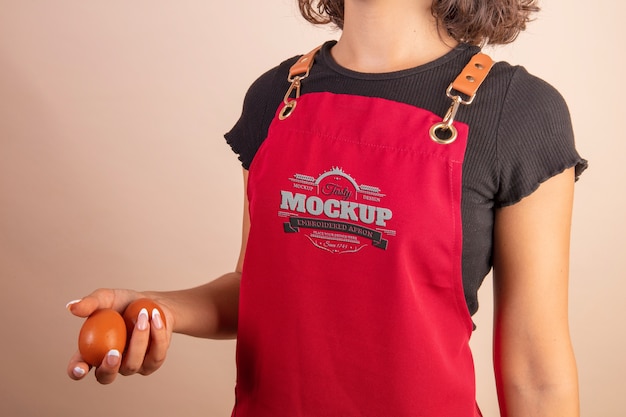 Design mockup grembiule ricamato