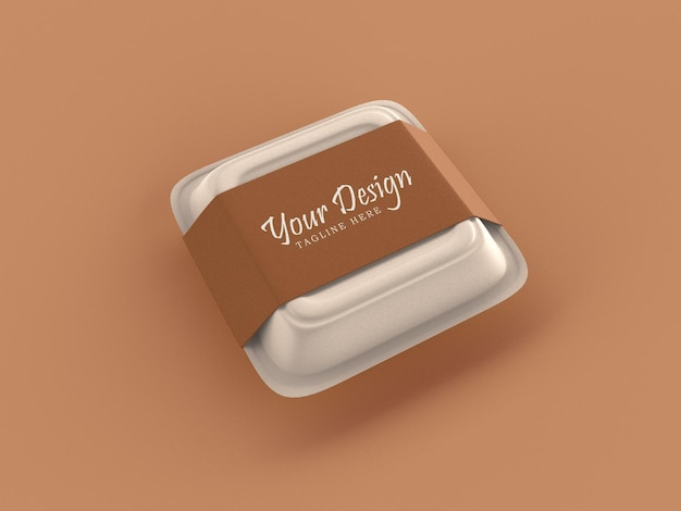 Design mockup in polistirolo su sfondo marrone