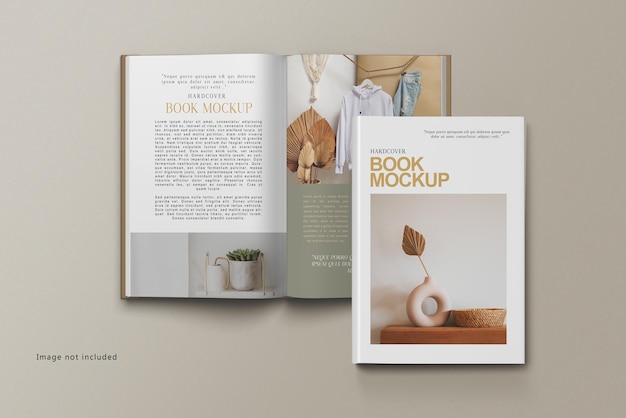 Design mockup libro con copertina rigida isolato
