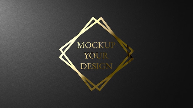 Design mockup logo dorato