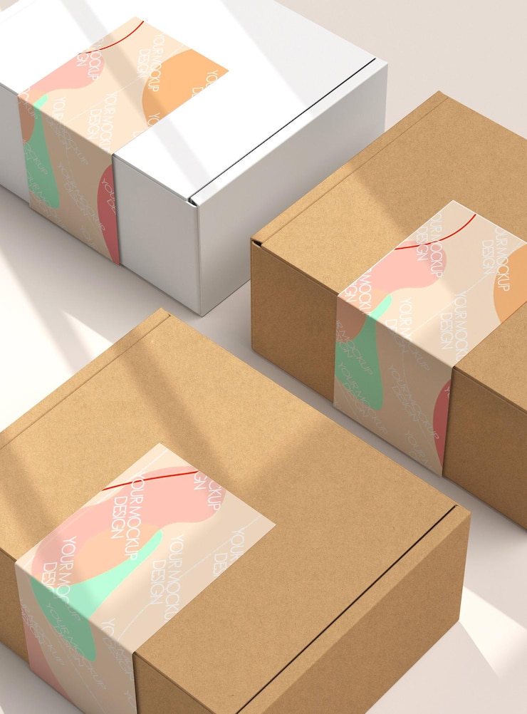 design mockup logo scatola di carta