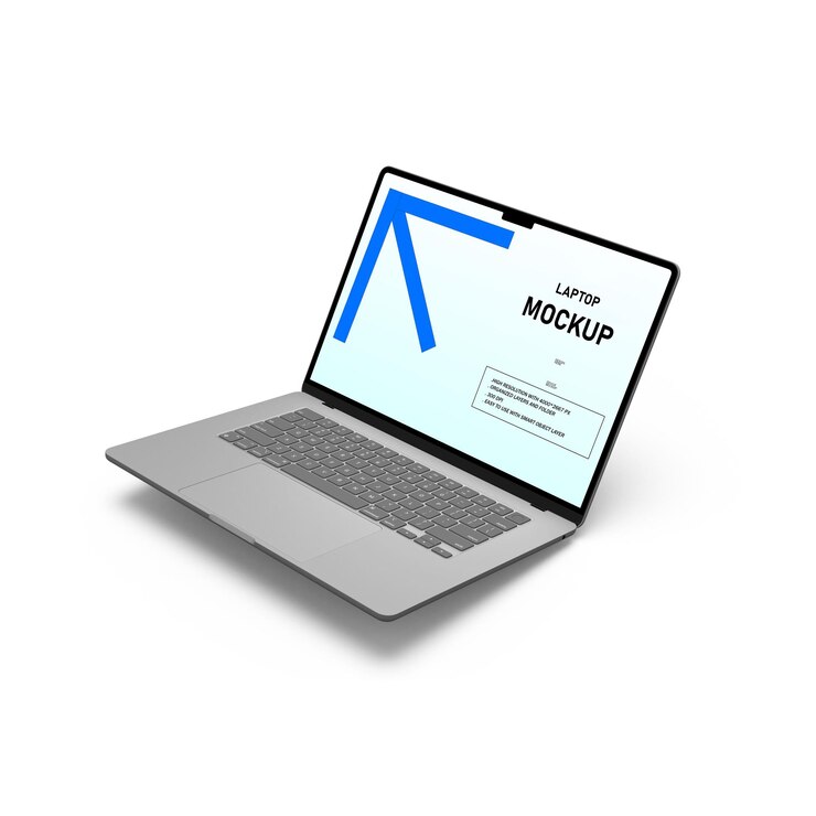 Design mockup per laptop a schermo intero