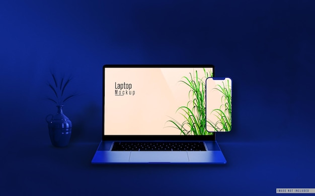 Design mockup per laptop a schermo intero