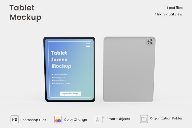 Design mockup per tablet a schermo intero Psd Premium