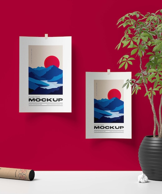 Design mockup poster minimo