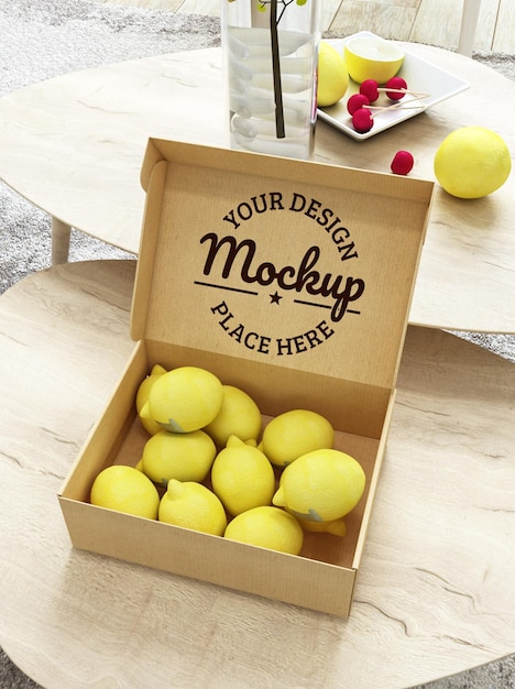 design mockup scatola di frutta