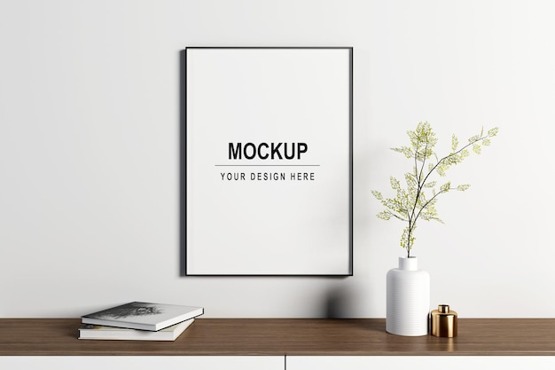 Design mockup telaio verticale in rendering 3d